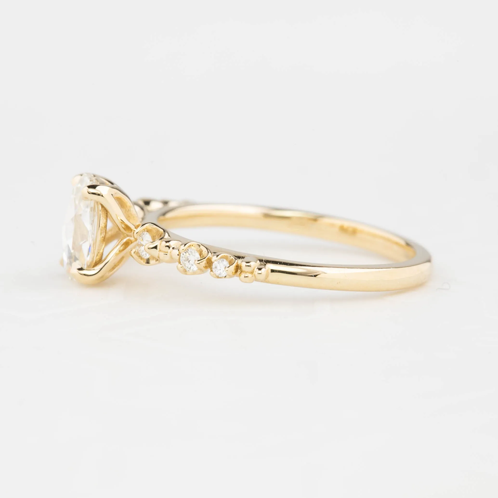 Wisteria Ring, Oval Rose Cut Diamond