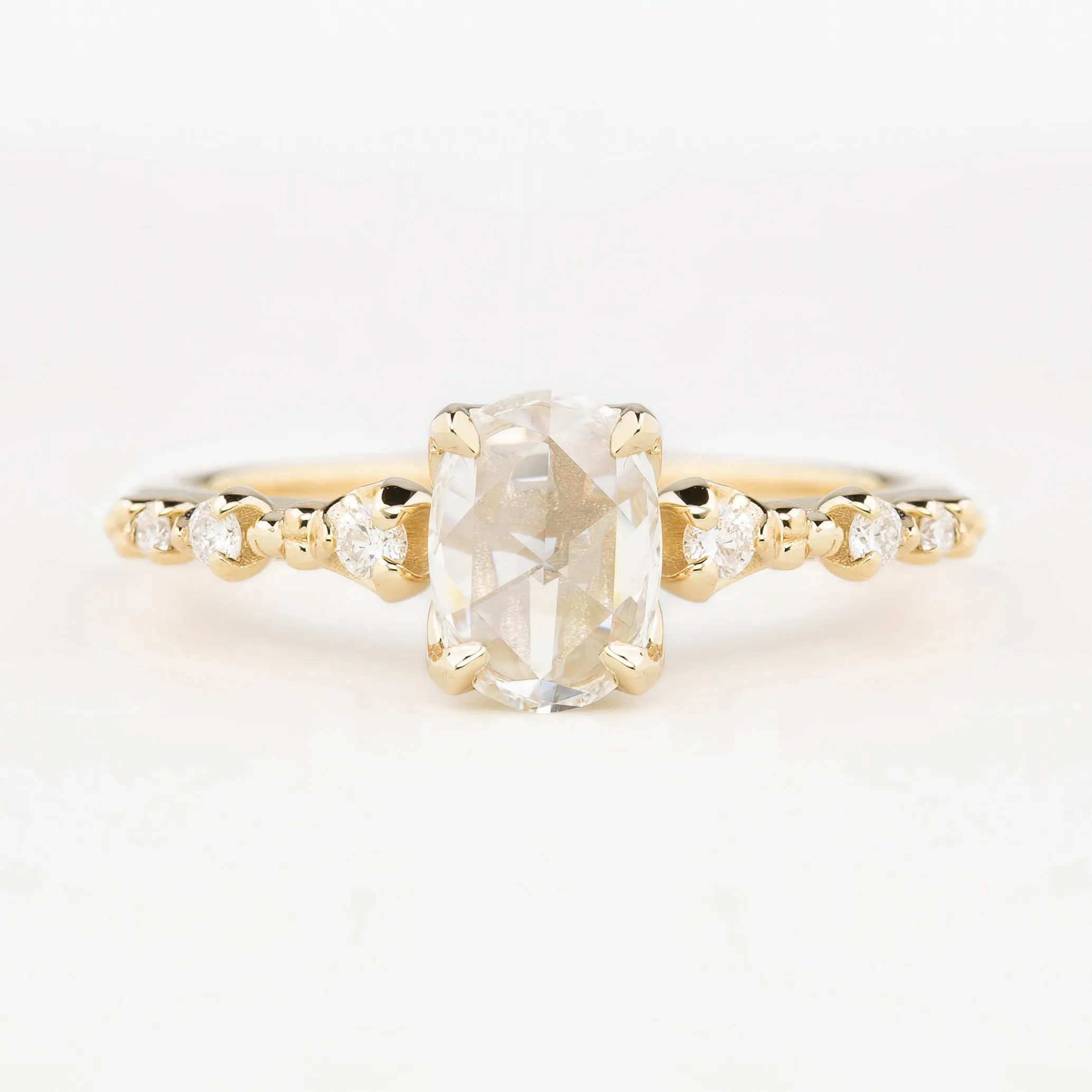 Wisteria Ring, Oval Rose Cut Diamond