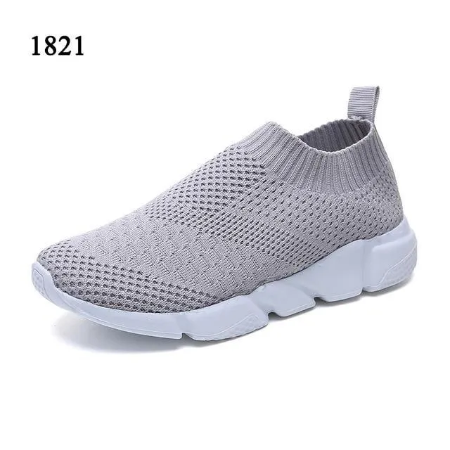 Women Casual Knitting Sock Sneakers Stretch Flat Platform Fashion Ladies Slip On Shoes