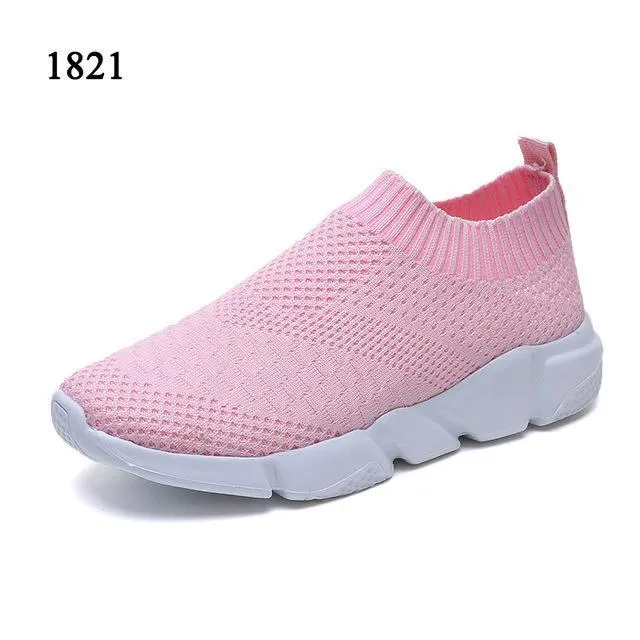 Women Casual Knitting Sock Sneakers Stretch Flat Platform Fashion Ladies Slip On Shoes