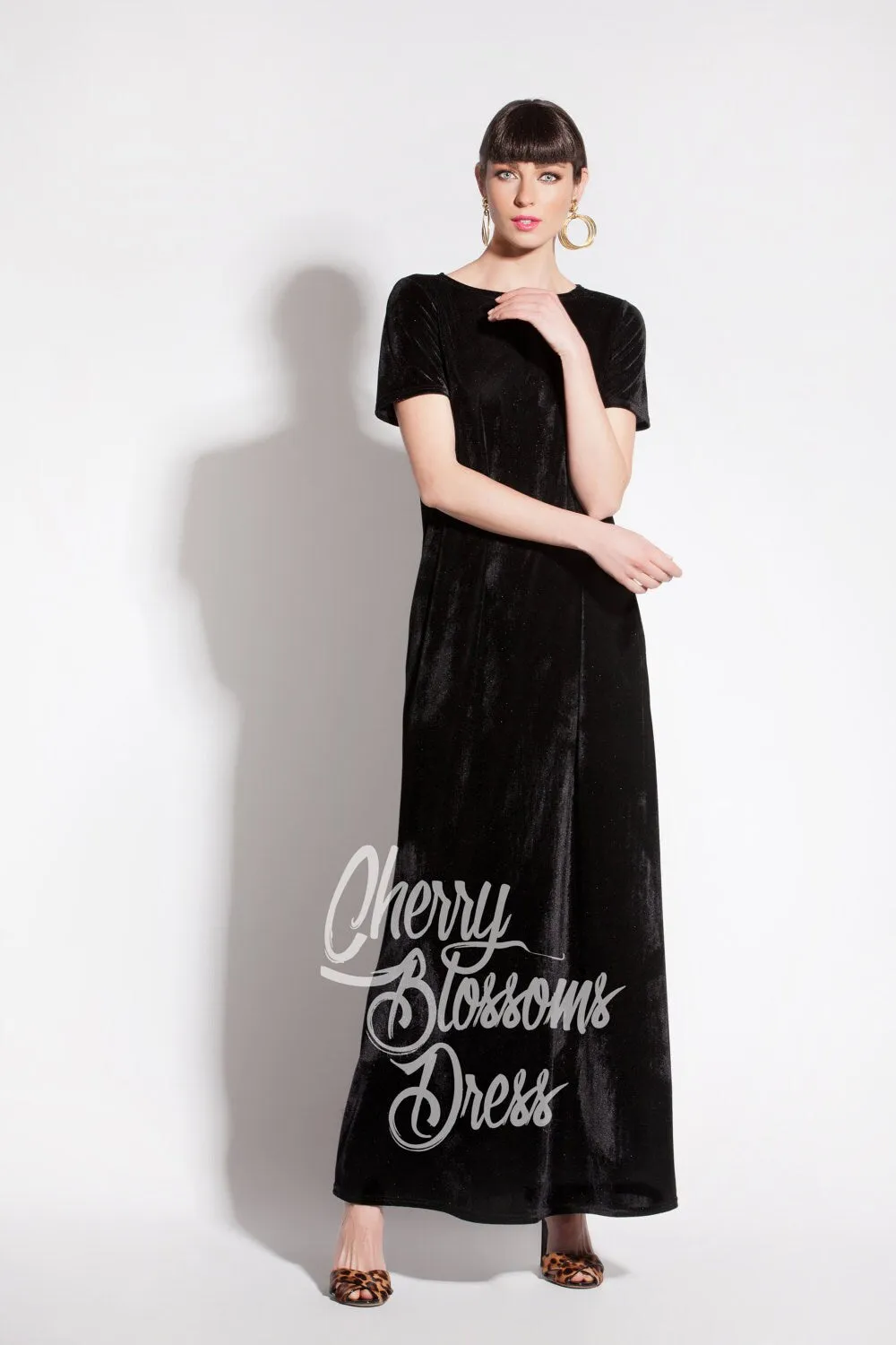 Women Velvet Dress, Long Black Dress, Elegant Dress, Loose Maxi Dress, Plus Size Clothing, Formal Dress, Velvet Clothing, Cocktail