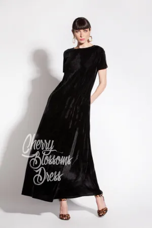 Women Velvet Dress, Long Black Dress, Elegant Dress, Loose Maxi Dress, Plus Size Clothing, Formal Dress, Velvet Clothing, Cocktail