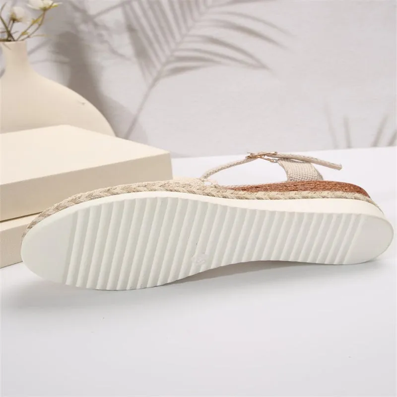 Women's Closed Toe Crochet Wedge Sandals