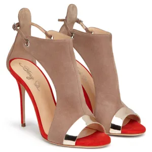Women's Sexy High Heel Suede Red Bottom Sandals