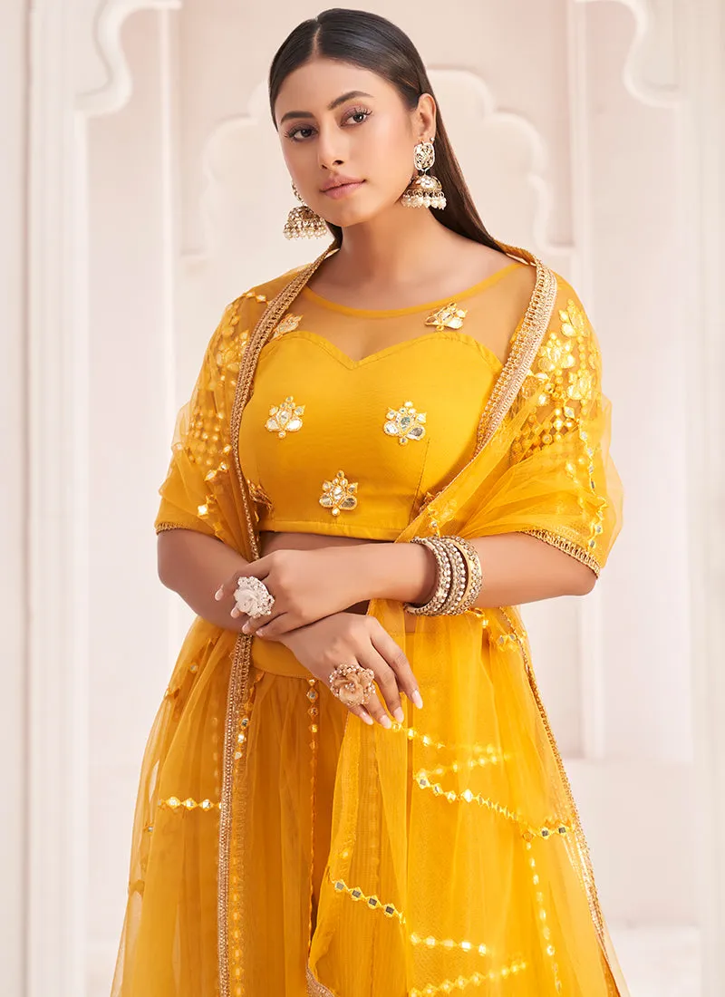 Yellow Embroidered Traditional Wedding Lehenga Choli