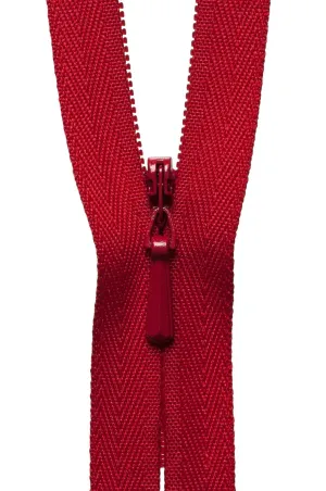 YKK Concealed / Invisible Zip - 56cm / 22'' - Red 519